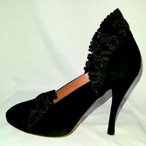 Tabitha Simmons Black Suede French Maid Pumps IT39.5/US9.5